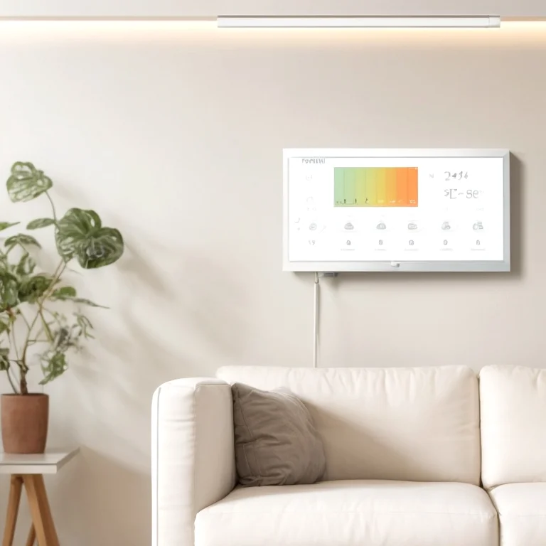 Illustration AI-gestütztes Thermostat mit Zonendiagramm